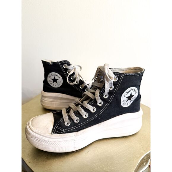 Converse Chuck Taylor All Star Move Platform Mid High Top Sneakers Black 6.5 - Picture 6 of 11